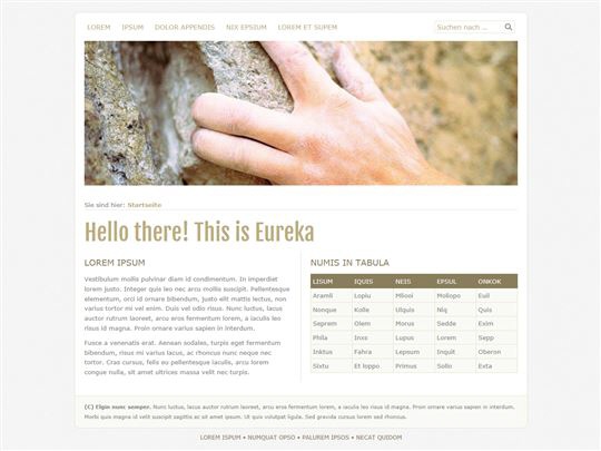Screenshot des Designs Eureka