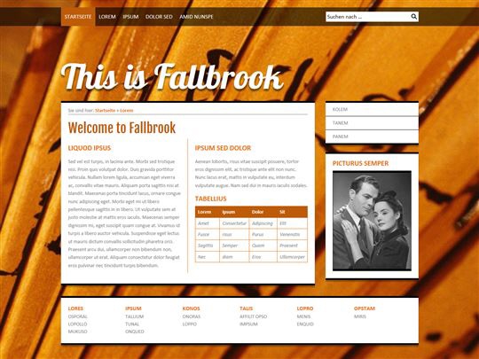 Screenshot des Fallbrook Templates